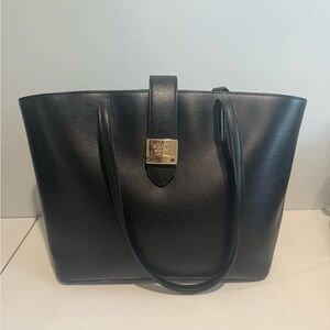 ***SOLD**DKNY Black Tote Bag with Gold Hardware